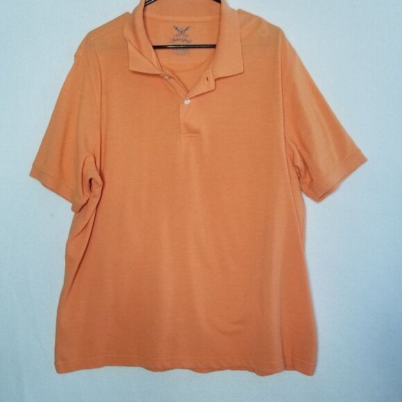 Faded Glory Shirt Men's XL 46-48 Orange Polo Button Neck - Picture 1 of 8